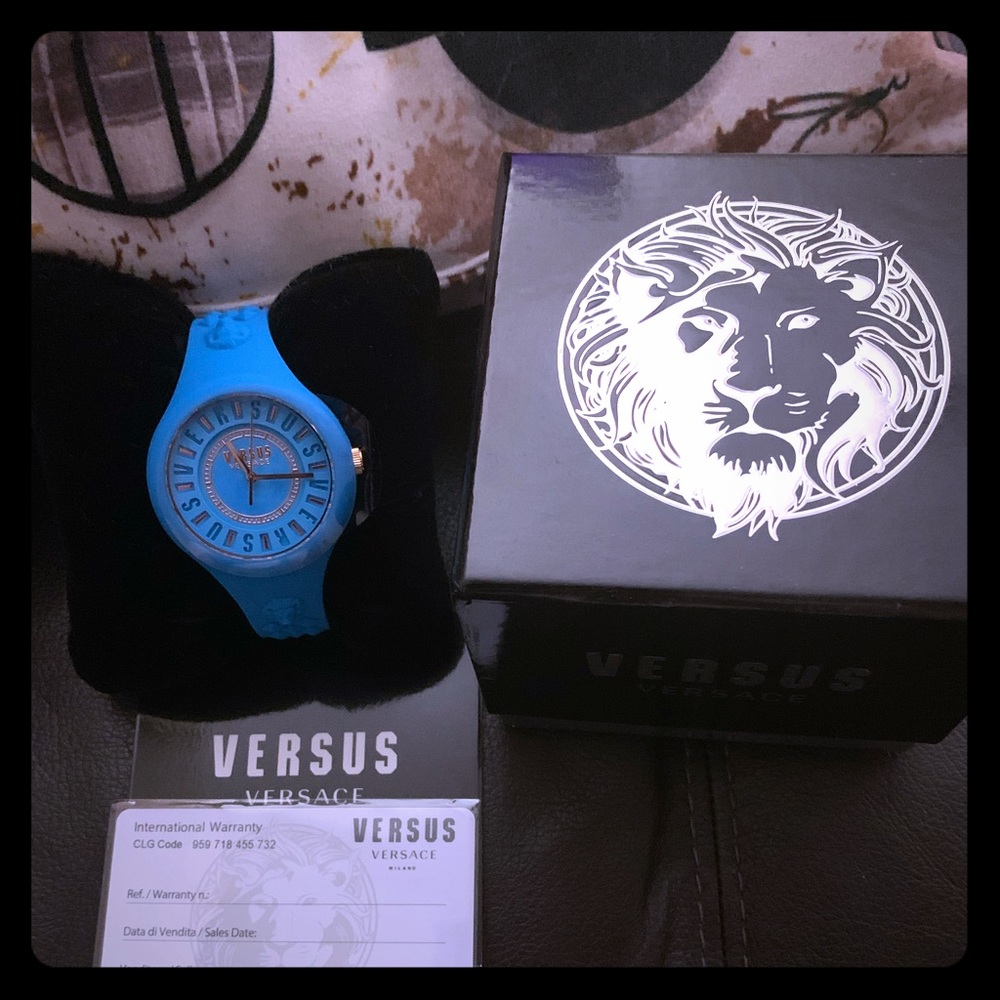 Auth Versace Versus watch in aqua turquoise